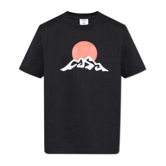 Casablanca T-Shirts, male, Black, Size: 2XL T-shirt with logo