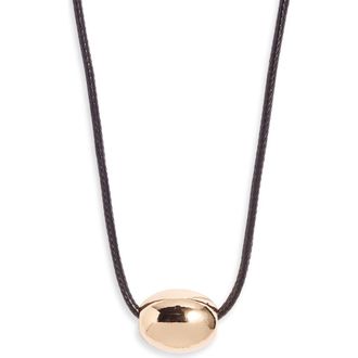 Open Edit Orb Accent Cord Necklace in Gold- Black at Nordstrom