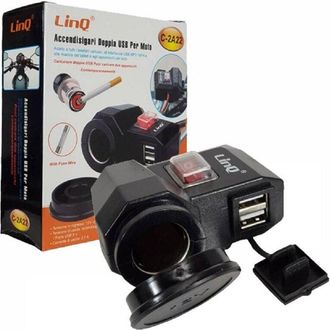 Trade Shop Trade Shop - Presa Accedisigari Con Doppia Porta Usb Per Moto Motocicletta Scooter Auto C-2a22