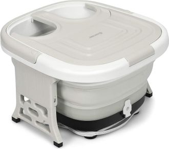Costway Masajeador De Ba&ntilde;os Para Pies Masajeador El&eacute;ctrico Masaje De Pies Con Temporizador De 10-60 Min / 36-48 &deg; / 500w Gris Claro - Costway