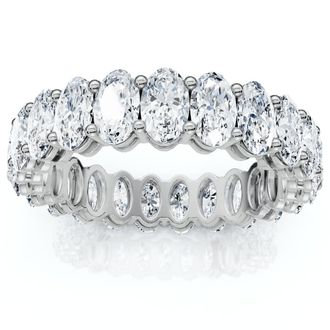 Pompeii3 5 1/2CT Oval Diamond Eternity Ring White Yellow Rose Gold or Platinum Lab Grown