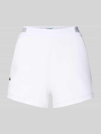Lacoste Sport Regular Fit Sweatshorts mit Logo-Applikation in Weiss, Gr&ouml;&szlig;e 42