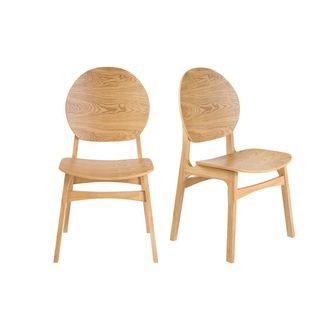 Miliboo Sillas Escandinavas De Madera Clara (juego De 2) Elton