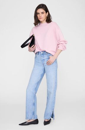 Anine Bing Lee Crew Sweater in Powder Pink at Nordstrom, Size Medium