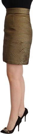 Moschino Womens Black Gold A-Line Above Knee Casual Skirt