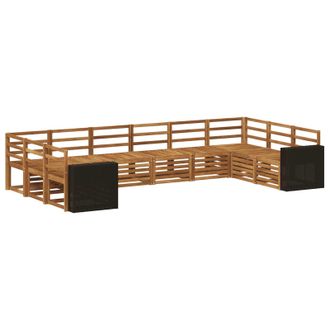 vidaXL Conjunto De Sof&aacute;s De Exterior 10 Uds. Natural Vidaxl
