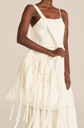 Rebecca Taylor Floral Crochet Bag Milk