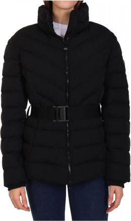 Emporio Armani Jas met riem en CALIDUM7-vulling - Dames - Winterjassen - Zwart - L - Leer - Jassen