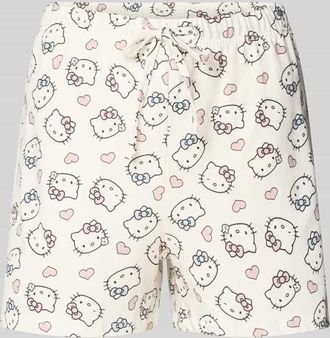 Jake*s Casual Regular Fit Pyjama-Shorts mit Allover-Motiv-Print in Offwhite, Gr&ouml;&szlig;e XXL