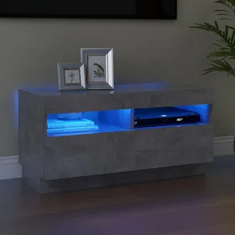 vidaXL Vidaxl - Mueble De Tv Con Luces Led Gris Hormig&oacute;n 80x35x40 Cm