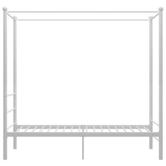 Berkfield Home Durable Canopy Bed Frame White Metal 100x200 cm