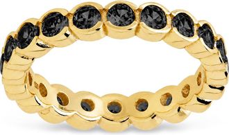 Sterling Forever Sterling Silver Black Helene Bezel Eternity Band Ring