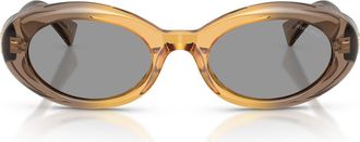 Miu Miu 52mm Oval Sunglasses in Beige /Grey at Nordstrom