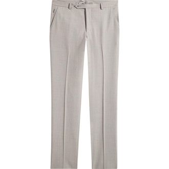 Samuelsohn Light Grey Flat Front Stretch Wool Suit Pants at Nordstrom, Size 42