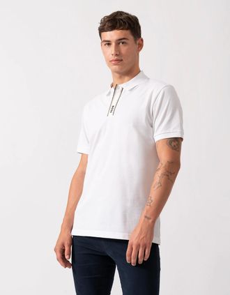 HUGO BOSS Mens BOSS Green Paddy GOC Mens Polo Shirt - White 100 - Size: 40