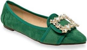 Chase + Chloe by Intouch Footwear Embellished Pointed Toe Flat in Emerald at Nordstrom Rack, Size 7.5