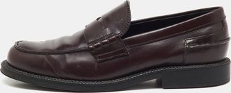 Tod's Tods Dark Burgundy Leather Slip On Loafers