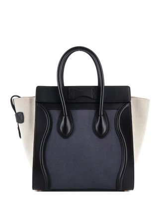 Celine Luggage Bag Canvas and Leather Mini satchel - women - Calf Leather/Canvas/Leather - One Size - Blue