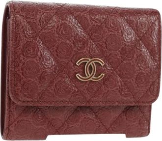 Chanel Pre-owned Wallets, female, Red, Size: ONE SIZE Pre-owned Vintage Trifold Wallet