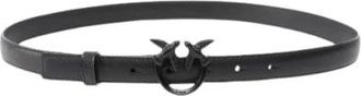 Pinko Love Berry Leren Riem - Dames - Riemen - Zwart - S - Leer - Accessoires