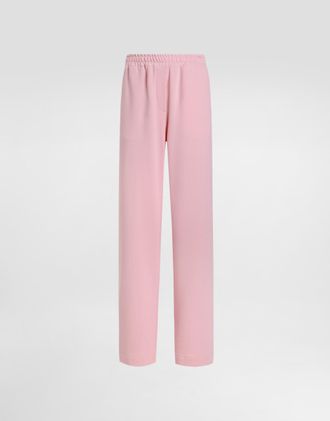 Dolce & Gabbana Jersey Jogging Pants With Dg Logo Embroidery - Woman Pants And Shorts Pink 38