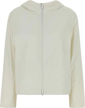 Herno Jassen, Dames, Wit, M, Leer, Laminar Hooded Jacket