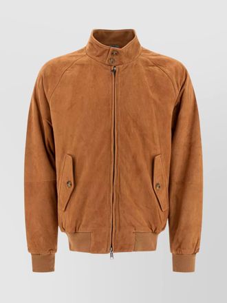 Baracuta buttoned high collar jacket with raglan sleeves