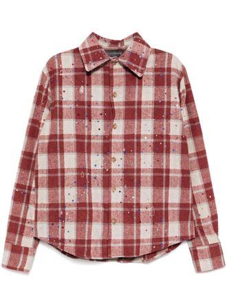 Who Decides War by Ev Bravado plaid long-sleeves shirt - men - Wool/Alpaca/Polyester - S - Red