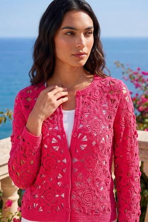 Roman Crochet Knit Cardigan