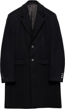 Prada notch-lapel wool coat - men - Wool - 54R - Black
