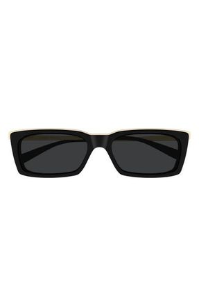 Saint Laurent 57mm Rectangular Sunglasses in Black at Nordstrom