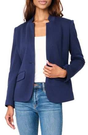 Gibsonlook Inverted Notch Collar Cotton Blend Knit Blazer in Navy Peacoat at Nordstrom, Size X-Large