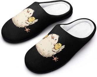 Generic Hens And Chicken Cotton Slipper for Women Indoor Outdoor House Shoes Anti-Skid Slippers with Rubber Sole