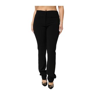 Exte Slim-fit Trousers, female, Black, Size: L High Waist Straight Leg Pants