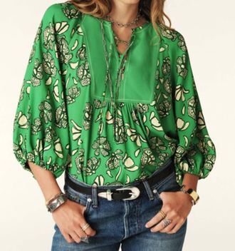 BA&SH Aura Blouse In Vert