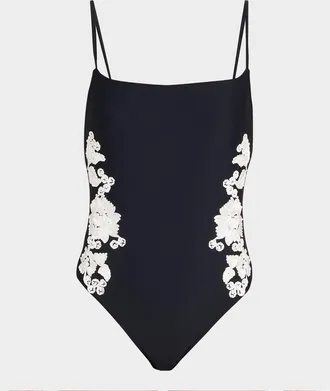 SIMKHAI Juniper Embroidered One-Piece Swimsuit