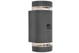 GreenIce L&aacute;mpara De Pared Exterior Focus Antracita Pir 2xgu10 Ip44 Con Iluminaci&oacute;n Ascendente/descendente, Sensor De Movimiento Y Crepuscular