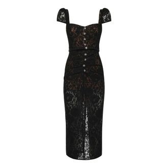 Self Portrait Lace Midi Dress - female - Self Portrait - Midi Dresses - Black - XS - Dresses