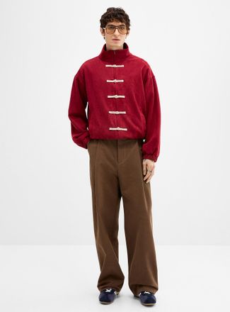 Djab Mens Brushed twill pleated chinos Barrel fit Imported from Seoul