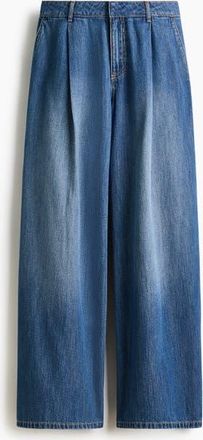 H&M Loose Fit Wide Regular Jeans in Denim Blue at Nordstrom, Size 12