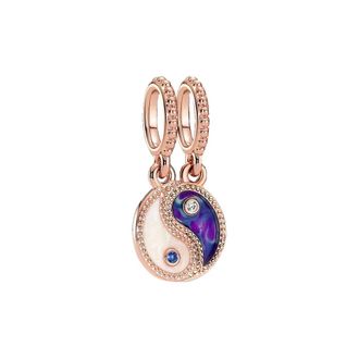 Pandora Splittable Yin & Yang Sparkling Dangle Charm - female - Pandora - Earrings - Beige - ONE SIZE - Accessories