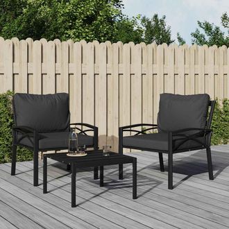 vidaXL Silla De Jard&iacute;n Acero Con Cojines Gris 68x76x79 Cm Vidaxl