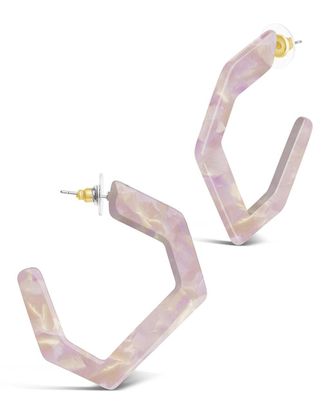 Sterling Forever Resin Hex Hoops