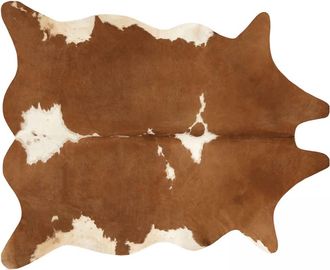 Oviala Alfombra de piel sint&eacute;tica de vaca, 155 x 190 cm, color marr&oacute;n