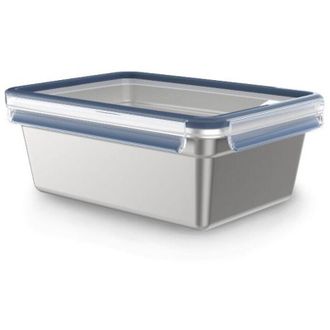 Emsa Caja De Almacenamiento Emsa Clip&close Inox 3 L, Lg Re Y Hygi Nic, Acero Inoxidable 304, Impermeable, Compatible Con Congelador