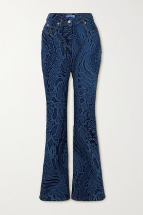 MUGLER Jeans Svasati A Vita Media Stampati - Blu