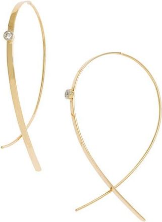 Lana Jewelry 14K Gold Small Upside Down Diamond Hoop Earrings in Yellow Gold at Nordstrom