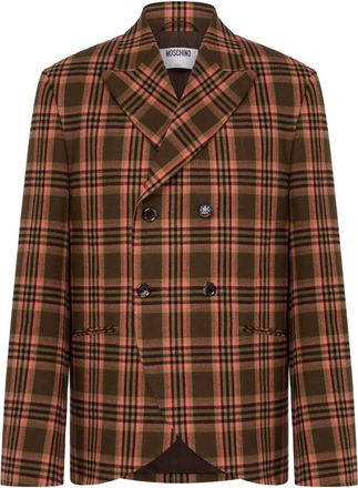 Moschino Blazer doppiopetto a quadri - Marrone