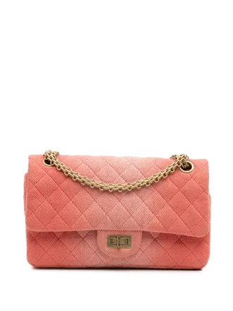 Chanel 2019 Reissue 2.55 Ombre Double Flap 225 gewatteerde denim schoudertas - Oranje