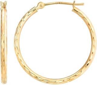 Candela Jewelry 10K Gold Diamond-Cut Hoop Earrings at Nordstrom Rack